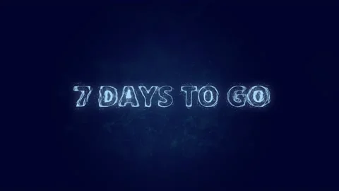 7 days to go text. Plexus with text 7 days to go. Plexus. 4K video Stock Footage 171624461