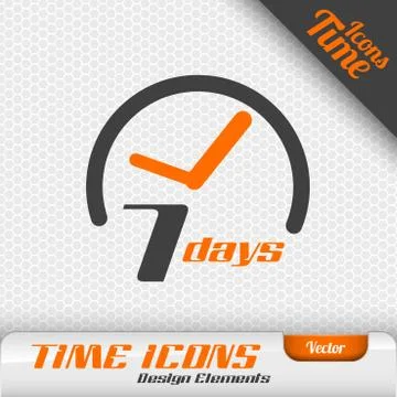 7 Days Icon Vector Design Elements. Illustrazione stock