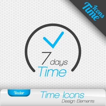 7 Days Icon Vector Design Elements. Illustrazione stock