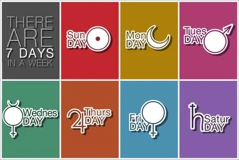 7 Days Stock Illustration