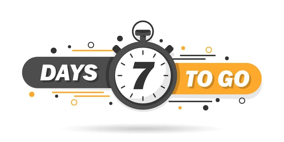 7 days left icon in flat style. Offer countdown date number vector illustra.. イラスト素材