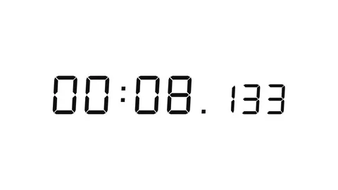 7 digits black countdown 00:15:00 (15 seconds) on white background Stock Footage 331438450