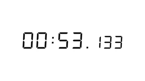 7 digits black countdown 01:00:00 (60 seconds) on white background Stock Footage 331230247