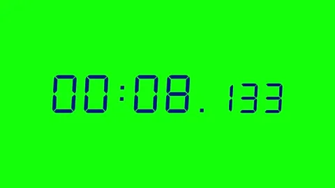7 digits navy blue countdown 00:15:00 (15 seconds) on green screen Stock Footage 323487809
