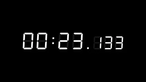 7 digits white countdown 00:30:00 (30 seconds) on black background Stock Footage 331475620