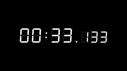 7 digits white countdown 00:40:00 (40 seconds) on black background Stock Footage 331899953