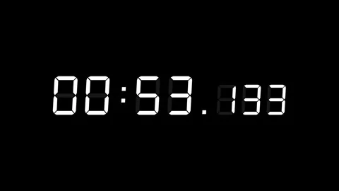 7 digits white countdown 01:00:00 (60 seconds) on black background Stock Footage 331477319
