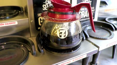 7 Eleven take away coffee to go cup Mexico City. Stock Footage 306213353
