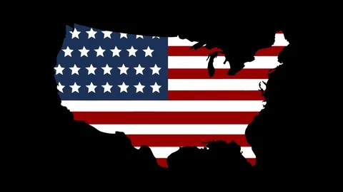 7 flags and shapes of different countries with alpha chanel Stock Footage 69114904