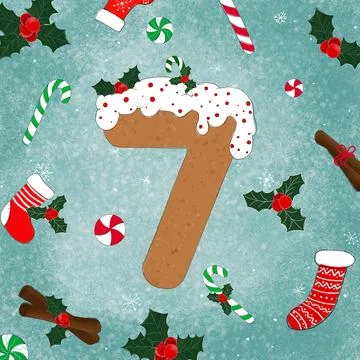 7 gingerbread figure Stock Illustration