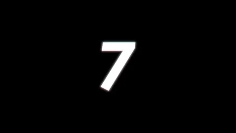 7 glitch number display animated glitch number 7 text bg background old tv .. Stock Footage 281304377