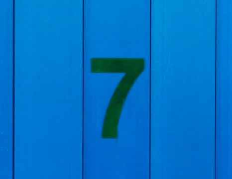 7 - green on blue Stock Photos