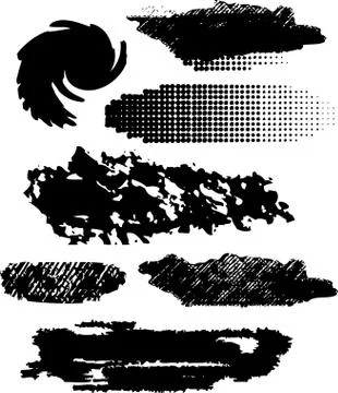 7 grunge design elements Stock Illustration