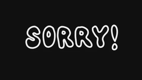 7. Hand Drawn Scribble Animation Sorry Text in Doodle Style In Black and Whi Stock Footage 309655636