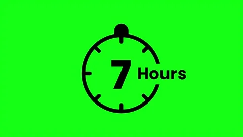 7 Hours green screen animation. Service opening hours, work time or deliver.. Stock Footage 333139333