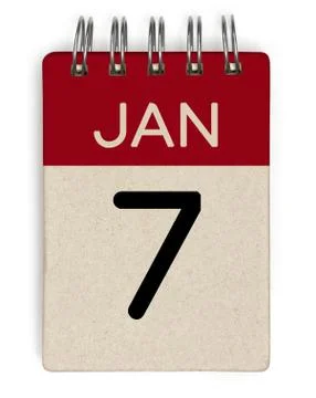 7 jan calendar Stock Illustration