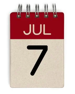 7 july calendar Stock Illustration
