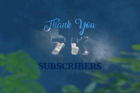 7 K  subscribers celebration greeting banner with  Cloudy Design Stock Illustration