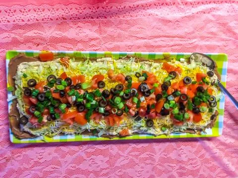A 7-Layer Taco Dip in the well known Betty's RV Park, Louisiana Stock Photos