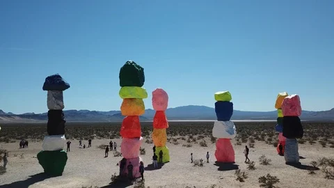 7 Magic Mountains landscape drone Stock Footage 100997571