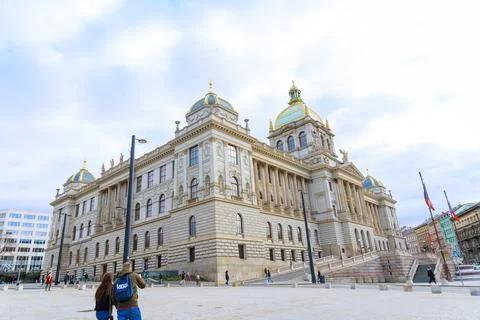7 March 2022 Prague, Czech Republic: The building of the National Museum in P Stock Photos