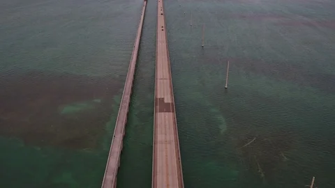 7 Mile Bridge High Angle Stock Footage 75322645