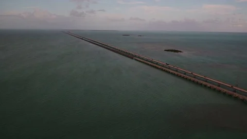 7 Mile Bridge Side High Angle Stock Footage 75299196
