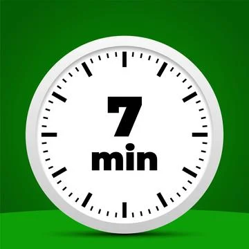 7 minute time clock countdown number icon design Stock Illustration