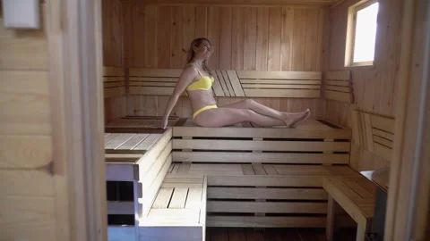 7 Nastya in the bathhouse Stock Footage 290065076