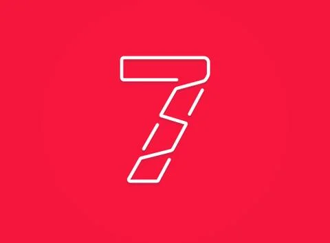 7 number. Modern trendy, creative style design. For logo, brand label, design Stock Illustration