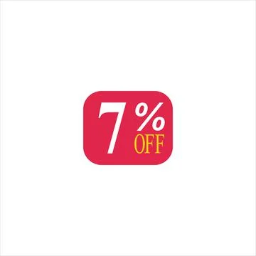 7 offer tag discount vector icon stamp on a white background Illustrazione stock