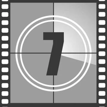 7 from old movie count down Illustrazione stock