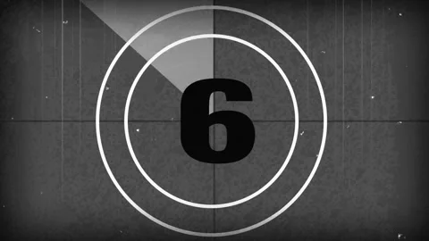 7. Old Vintage Film Countdown 10 to 0 Retro Movie Timer Animation in 4K Видео 321602853