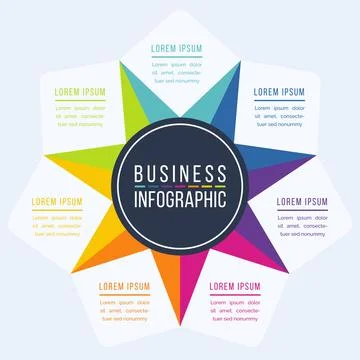 7 Options Infographic design 7 Steps, objects, elements or options business info イラスト素材