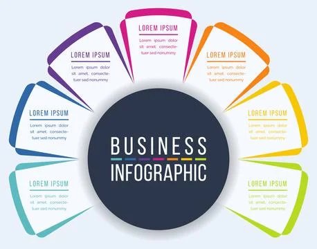 7 Options Infographic design 7 Steps, objects, elements or options business info 库存插图