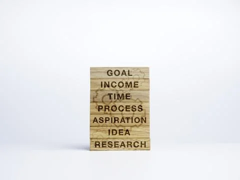 7 options or steps infographic for business concept. Stack of wooden blocks w Stock Photos