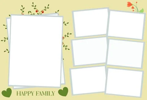 7 photo collage template. vector illustration, new collections Ilustración de archivo