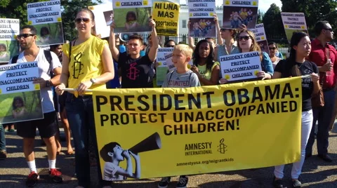 #7 protest rally for immigrant children at the White House in Washington, DC Stock Footage 40273729