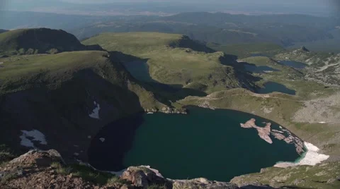 The 7 Rila Lakes High View 4K Stock Footage 65290736