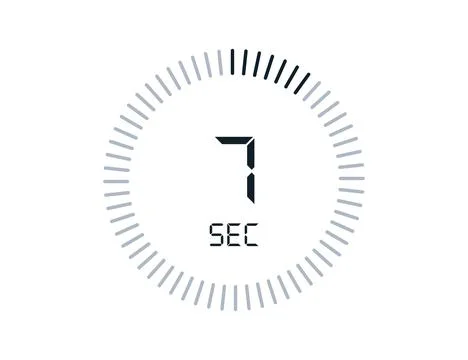 7 second timers Clocks, Timer 7 sec icon Stock Illustration