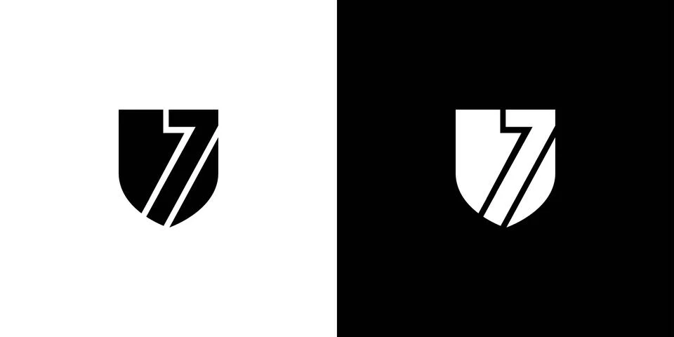 The 7 security logo design is modern and strong Stock Illustration