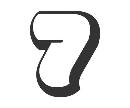 7 seven, bubble comic lettering, rounded in graffiti style black and white si イラスト素材