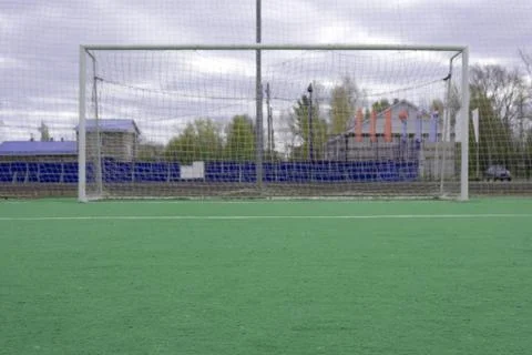 7-a-side Goals Placed Opposite Each Other, Closer For Smaller Game. Stock Photos
