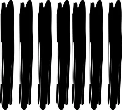 7 simple black lines on a white background Stock Illustration