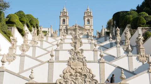 The 7 sin path to the Santuário do Bom Jesus do Monte Portugal Stock Photos