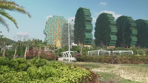 7-star hotel Sanya's Beauty Crown was included in the Guinness Book of Records Stock Footage
