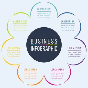 7 Steps Circle Infographic Design Stock Illustration