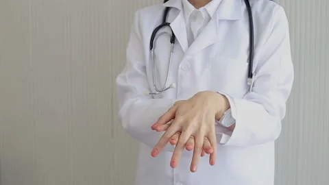 7 Steps of hand washing to protect body from virus and bacteria. Video stock 133107501