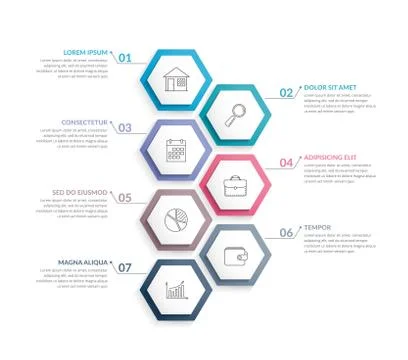 7 Steps Infographics Illustrazione stock