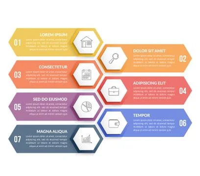 7 Steps Infographics Stock Illustration